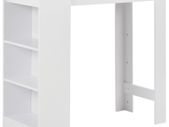 Bar Table with Shelf White 110x50x103 cm