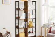 Bookcase  Shelves floor-standing shelf vintage brown-black