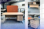 Urban Oak Office Desks With Fixed Drawers NEW