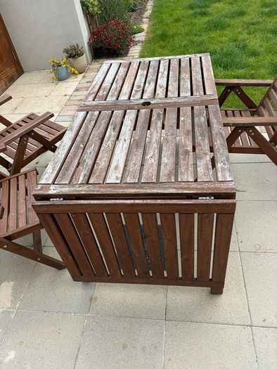 Patio table and three chairs