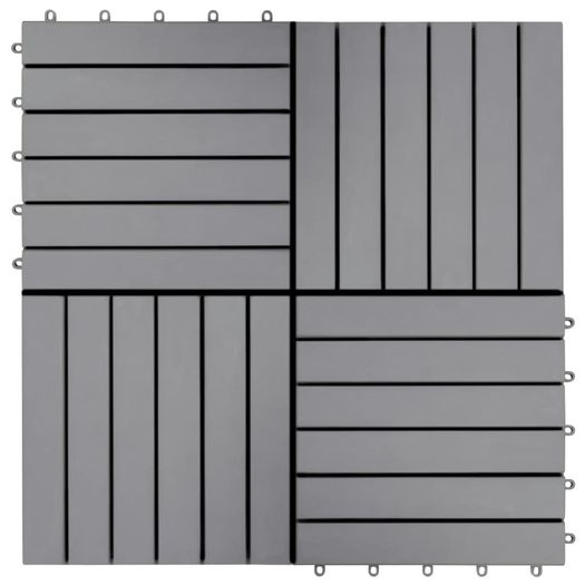 Decking Tiles 20 pcs Grey Wash 30x30 cm Solid Acacia Wood