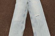 Pull&amp;Bear Light Blue Denim Distressed Cut Style