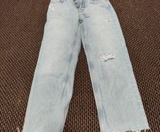 Pull&Bear Light Blue Denim Distressed Cut Style