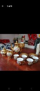 vintage gold tea set