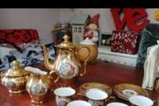 vintage gold tea set