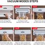 Vacuum Food Sealer, Automatic Food Sealer Machine for Dry and Moist Food Fresh Preservation, 2-in-1 Functions with Vacuum and Seal, with Vacuum Roll Bags and Cutter Image 4