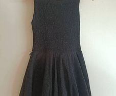 Boohoo Black Textured Fit & Flare Dress