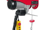 998 kg Lifting Capacity, 1600W 220V Electric Steel Wire Winch with 427 cm Wired Remote Control, 1219 cm Single Cable Lifting Height
