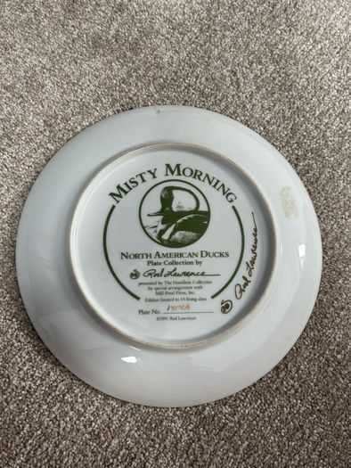 Vintage Misty Morning Plate North American Ducks Rod Lawrence