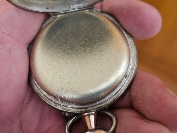 Antique Silver Swiss Made WW1 Era Military Pocket Watch