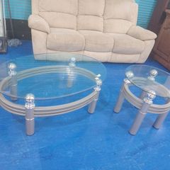 glass coffee table and side table