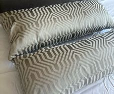 Cushion with cover stylish silver embossed fabric
