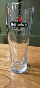 Heineken pint glass with embossed star