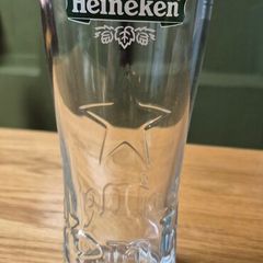 Heineken pint glass with embossed star
