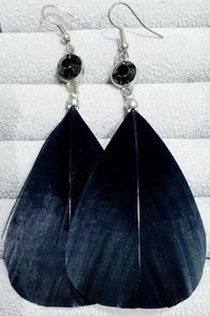 Black Feather Earrings/Holiday Earrings/Summer Earrings