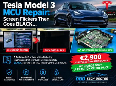Tesla Model 3 Mcu Repair  Black Screen