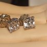 Solid Sterling Silver 8 mm Cushion Cut Swarovski Zirconia Studs Image 8