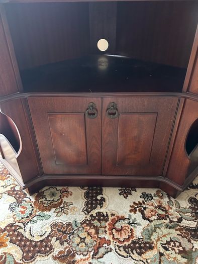 Vintage Mahogany TV Corner Cabinet