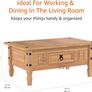Movian Corona Rectangular Coffee Table With Drawer, Made From Distressed Waxed Solid Wood, Pine, 56 cm D x 94 cm W x 45 cm H Image 2