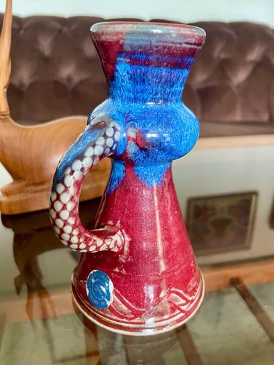 Vintage Glossy Michael Kennedy Sligo Handmade Candle holder with Stylised Handle