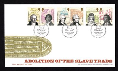 2007 Great Britain The 200th Anniversary of the Abolition of the Slave Trade Commemorative Stamps addressed First Day Cover (FDC) with Edinburgh pictorial cancel