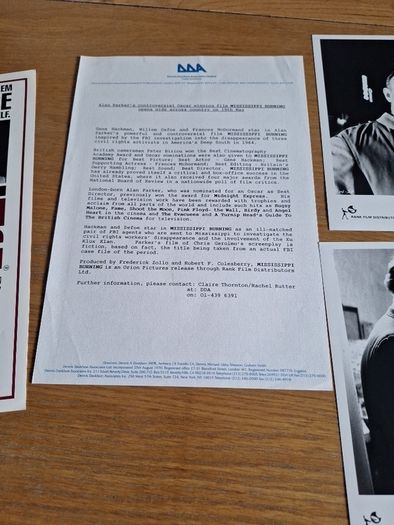 Mississippi Burning Movie Press Book And Photos