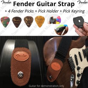 Guitar Strap Fender + 4 Picks 1Pick Holder1Keyring