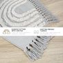 MULTIPLE SIZES AVAILABLE Boho Small Rug 60x90cm Washable Cotton Rug, Grey Cute Rainbow Hand Woven Tufted Rugs With Tassels, Low Pile Carpet For Kitchen Bathroom Living Room Bedroom Hallway Nursery Indoor Doormat Image 4