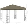 Garden Marquee with String Lights 3x3 m Taupe 180 g/m Sq Image 8