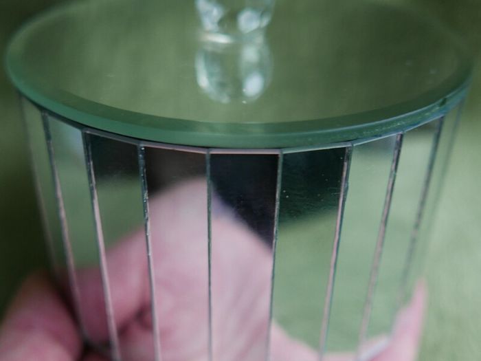 Vintage Round Mirror Trinket Box
