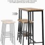 Bar Table Set with 2 Shelves and Glass Holder Image 3