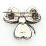 925 Vintage Sterling Silver Shamrock Brooch, Connemara Marble Irish Clover Pin Image 4