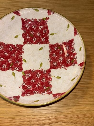 Nicholas Mosse Rare Red and White Lawn Checkered Everyday Bowl