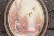 Oil painting framed signed pheasants free postage