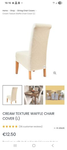 Brand New Cream Waffle Chair Covers - In Packaging