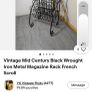 Vintage Wrought Iron Magazine Rack Image 7
