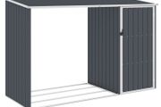 Garden Firewood Shed Anthracite 245x98x159 cm Galvanised Steel