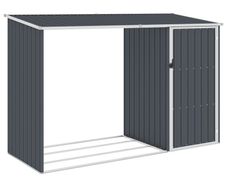 Garden Firewood Shed Anthracite 245x98x159 cm Galvanised Steel
