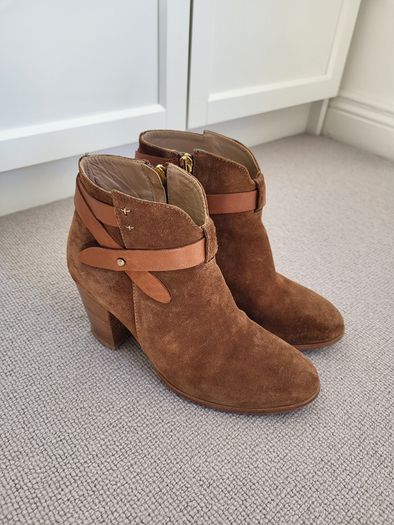 Brown suede ankle boots