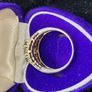 Sterling silver 925 ring with large roundish pale lime green stone Image 3
