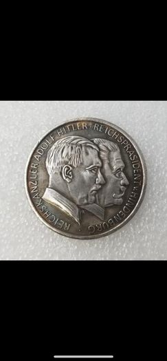 Ww2 Mark German Coin  Hitler Luftwaffe Swastika Nazi Warplane  Reichsmark