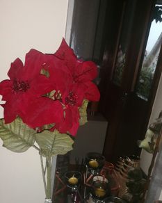 4PC X Poinsettia Artificial Flowers