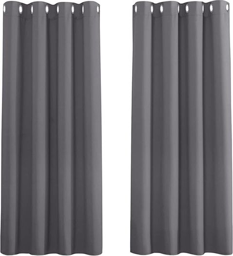 MULTIPLE SIZES AVAILABLE Grey Blackout Curtains - Super Soft Curtains for Bedroom Eyelet Curtains 46 x 54-inch Drop Noise Reduce Curtains for Living Room/Home Office, 2 PCs, Grey (FREE SHIPPING)