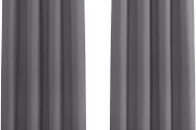 MULTIPLE SIZES AVAILABLE Grey Blackout Curtains - Super Soft Curtains for Bedroom Eyelet Curtains 46 x 54-inch Drop Noise Reduce Curtains for Living Room/Home Office, 2 PCs, Grey (FREE SHIPPING)