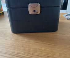 Navy leather vanity case