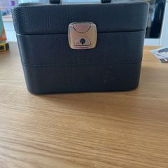 Navy leather vanity case