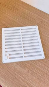White plastic wall vent cover, adjustable ventilation grille with fly screen and slider shutter, room air vent panel
