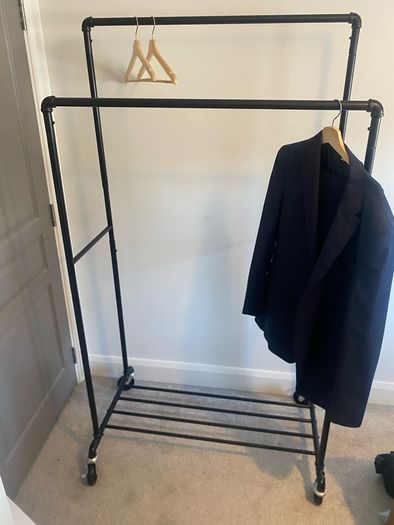 Iron clothes rail/shelf on wheels