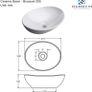 Bathrooms Cloakroom Ceramic Basin 410 / 330 /140mm  En Suite Countertop Vessel Sink  Compact Oval Wash Basin  Gloss White Image 6