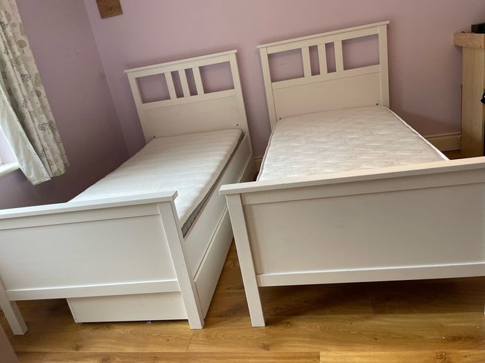 Two IKEA Hemnes single beds